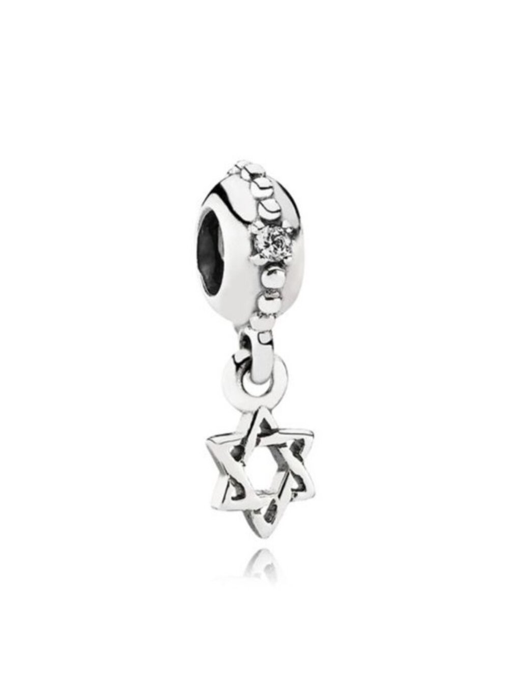 Pandora Sterling Silver Star of David Religious Dangle Bead 791167cz